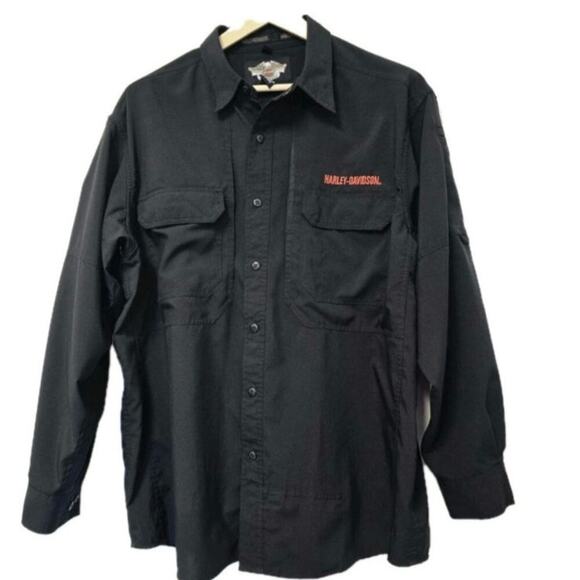 Vintage Harley Davidson Button Up Shirt Ride Free Embroidered Mens Size Xlarge - Picture 2 of 9